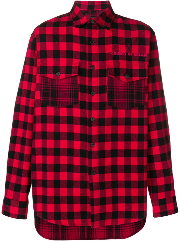 Marcelo Burlon County Of Milan Plaid Dogo Shirt - Red