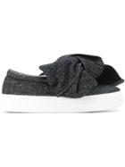 Joshua Sanders Bow Applique Platform Sneakers - Black