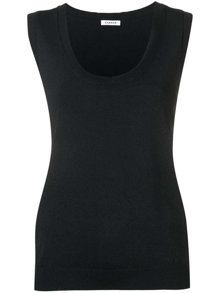 P.a.r.o.s.h. Side Stripe Tank Top - Black