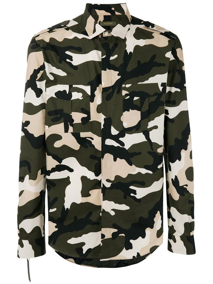 Valentino - Camouflage Shirt - Men - Cotton - 41, Green, Cotton