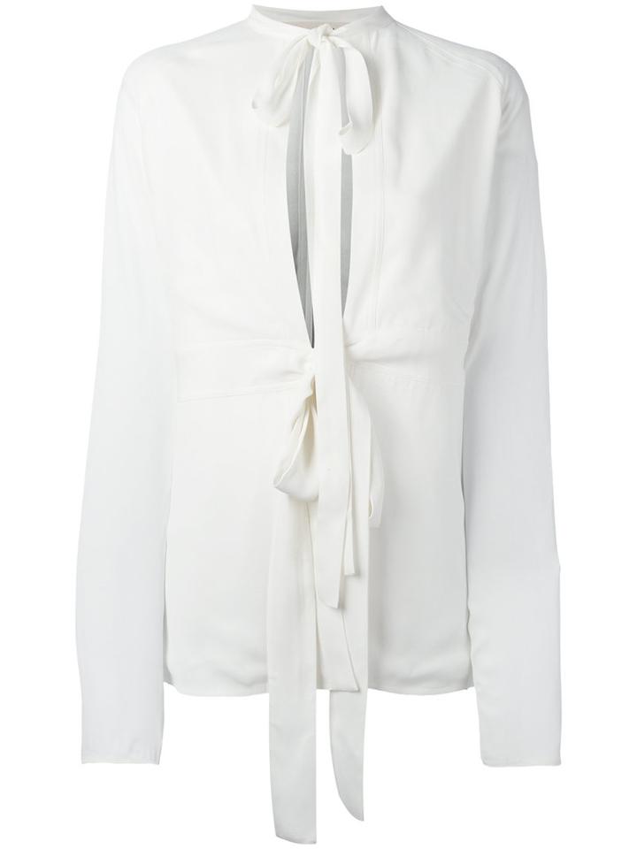 Marni Double Bow Detail Blouse, Women's, Size: 40, White, Acetate/viscose/cotton