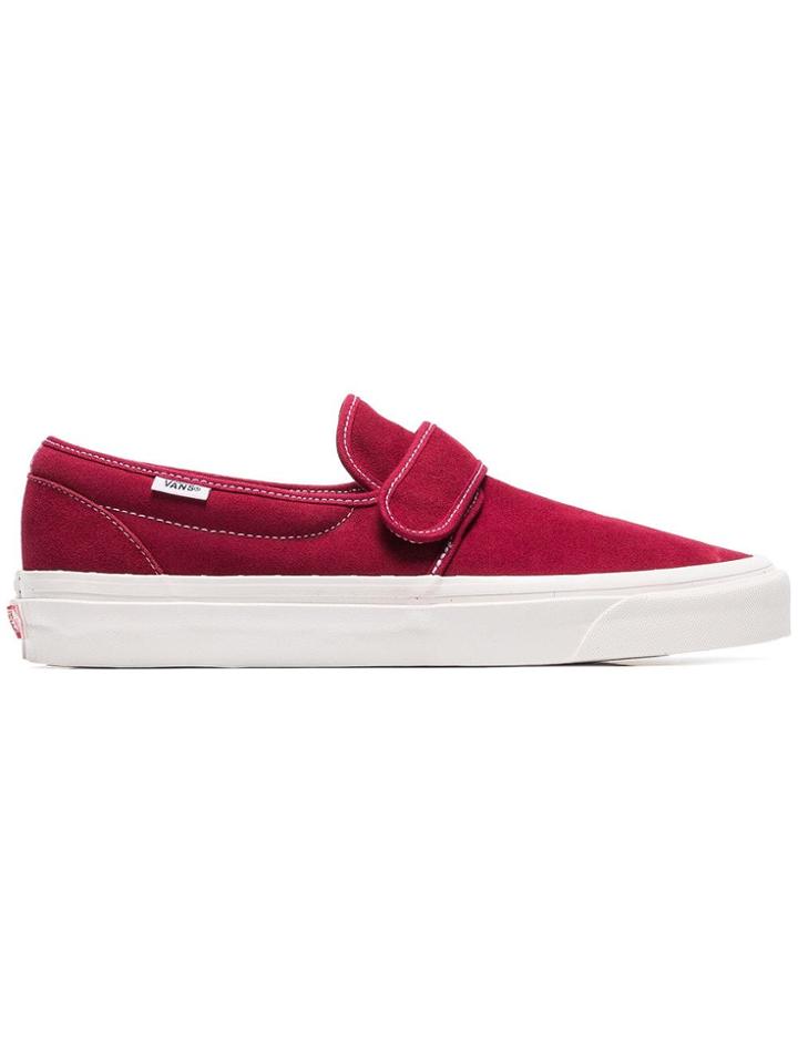 Vans Burgundy 47 Slip On Suede Sneakers - Red