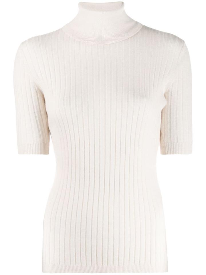 Cashmere In Love Roll Neck Pullover Top - Neutrals