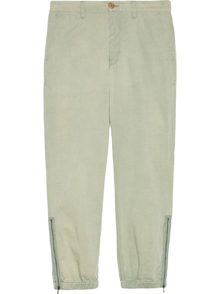 Gucci Cotton Pant With Lyre Embroidery - Blue