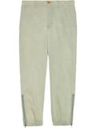 Gucci Cotton Pant With Lyre Embroidery - Blue