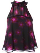 Just Cavalli Star Print Halterneck Top, Women's, Size: 42, Pink/purple, Viscose