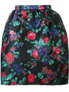 Msgm Floral Jacquard Skirt, Women's, Size: 38, Black, Acrylic/polyamide/polyester/metallic Fibre