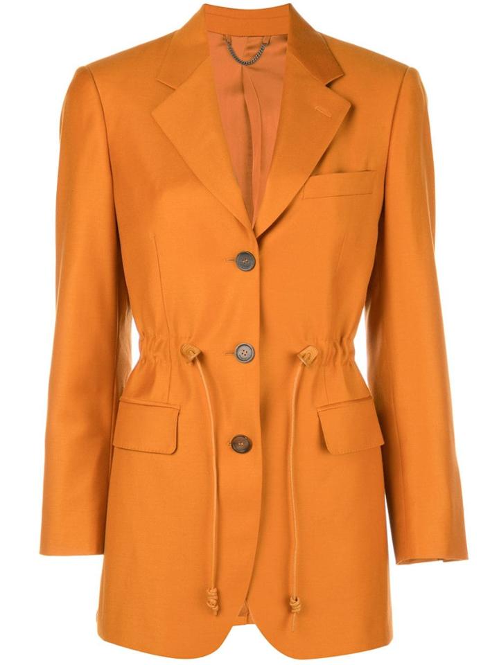 Salvatore Ferragamo Drawstring Waist Tailored Blazer - Orange