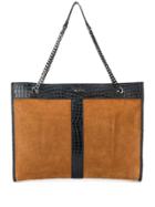 Marc Ellis Croc Panelled Totee - Brown