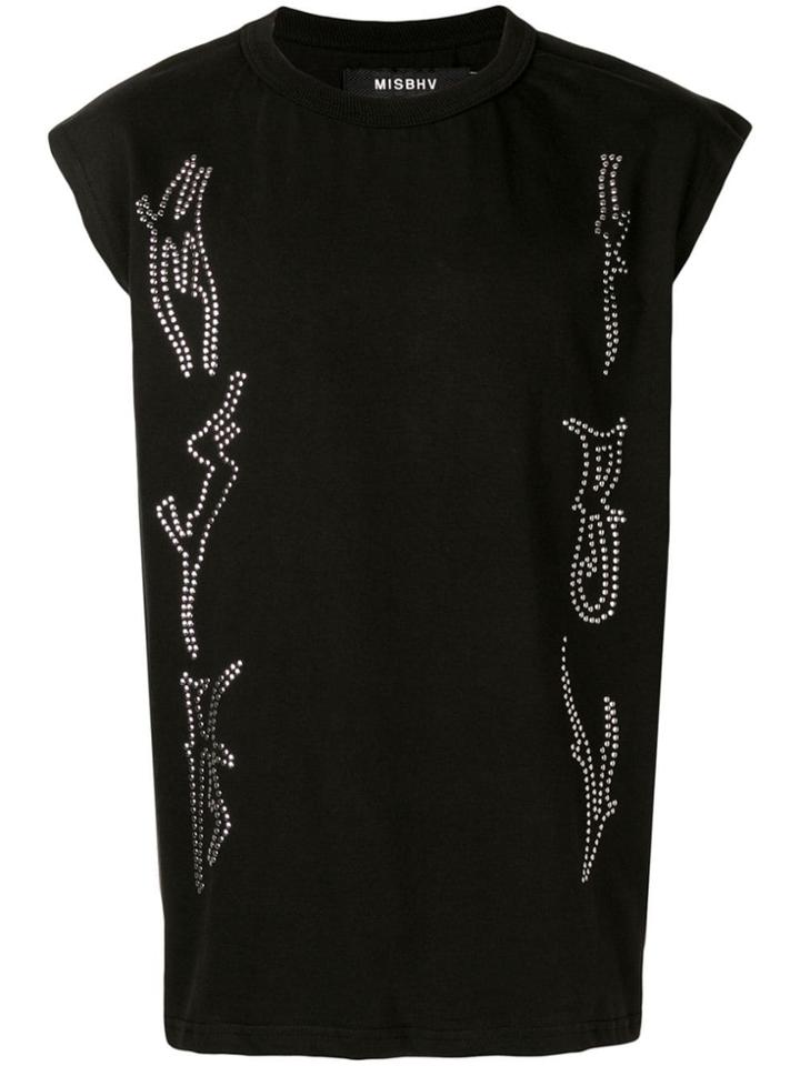 Misbhv Stud-detail Sleeveless Top - Black