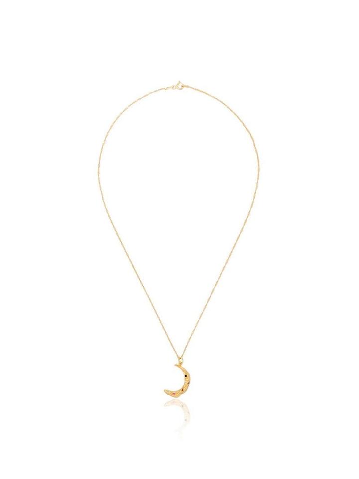 Hermina Athens Gold-plated Sterling Silver Stardust Moon Necklace -