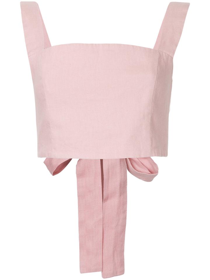 Venroy Back Tie Cropped Top - Pink & Purple