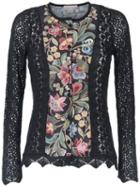Cecilia Prado - Knitted Cardigan - Women - Acrylic/viscose/polyimide - P, Black, Acrylic/viscose/polyimide