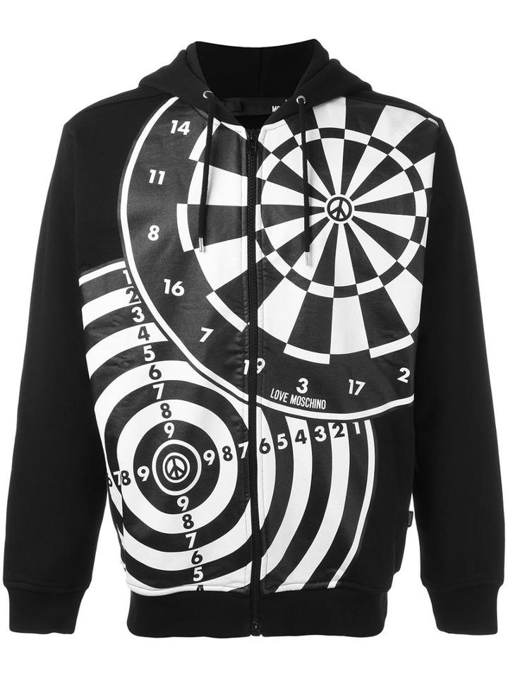 Love Moschino Printed Hoodie, Men's, Size: Medium, Black, Cotton