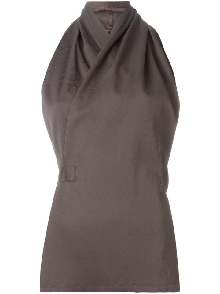 Rick Owens Wrap-style Halter Top, Women's, Size: 40, Grey, Viscose/spandex/elastane