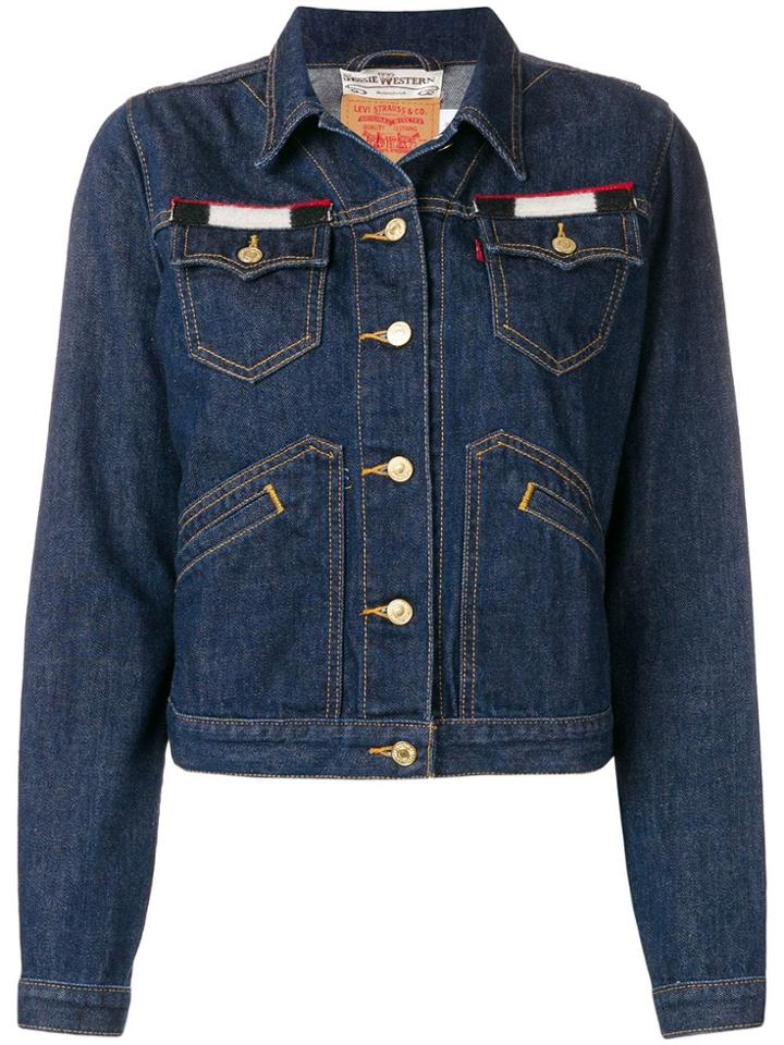Jessie Western Back Patch Denim Jacket - Blue