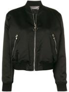 Philipp Plein Skull Embroidered Bomber Jacket - Black