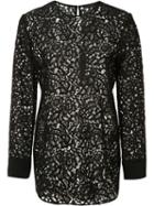 Jenni Kayne Back Slit Lace Blouse, Women's, Size: Medium, Black, Cotton/nylon/silk