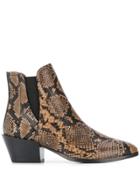 Tod's Snakeskin Printed Ankle Boots - Neutrals