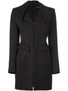 Balmain Blazer Detail Dress, Women's, Size: 36, Black, Cotton/viscose/wool