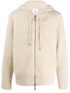 Burberry Ribbed Contrast Chest Hoodie - Neutrals