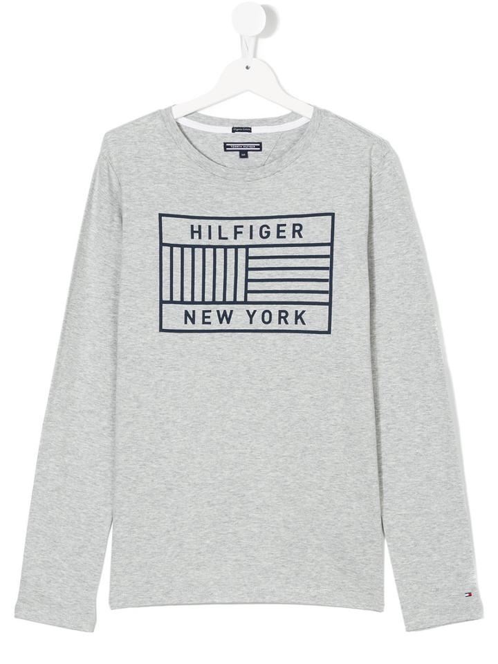 Tommy Hilfiger Junior - Teen Printed T-shirt - Kids - Cotton - 16 Yrs, Grey