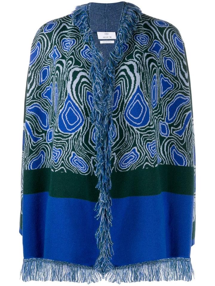 Allude Fringed Cardigan - Blue