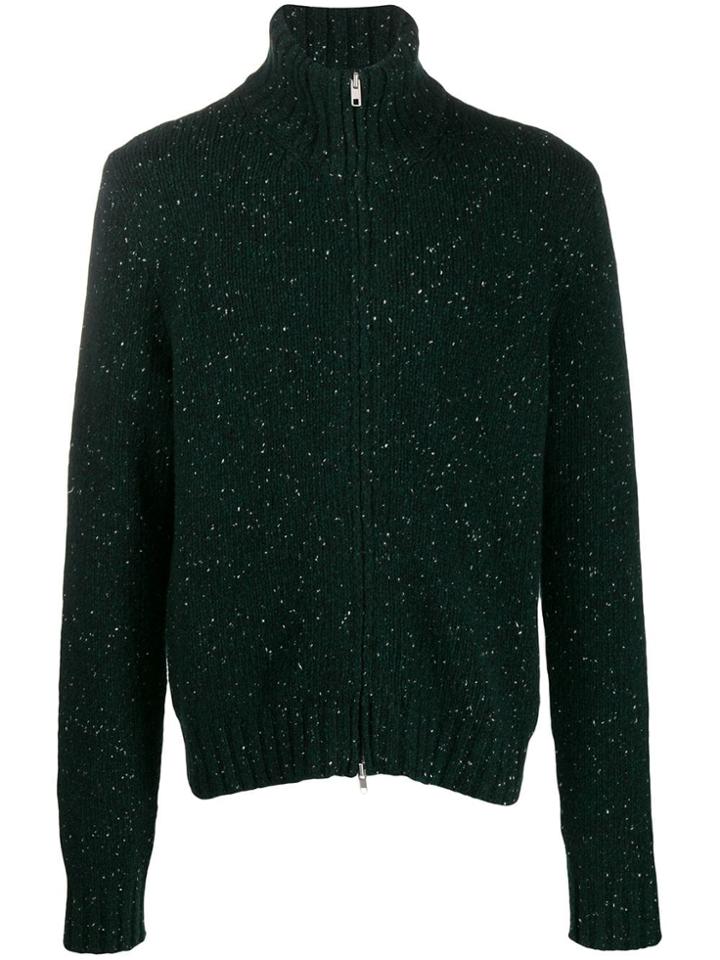 Maison Margiela Zipped Speckled Cardigan - Green