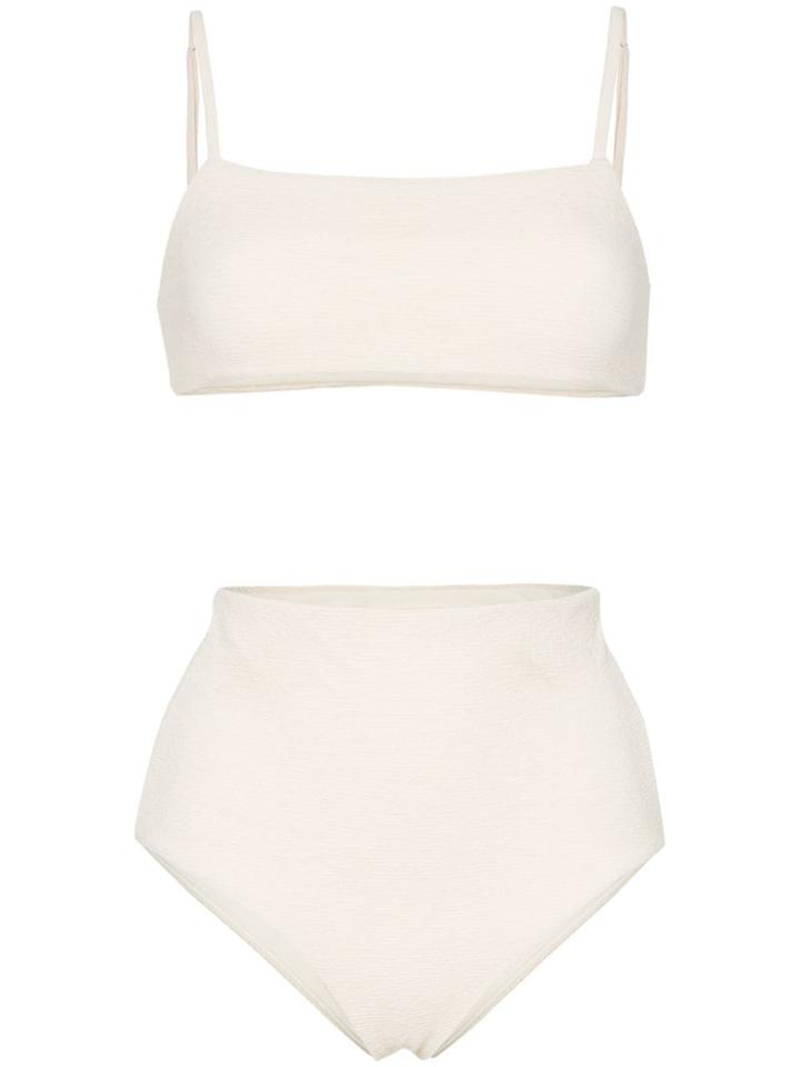 Mara Hoffman Sia Lydia Bandeau High Waisted Bikini Set - Neutrals