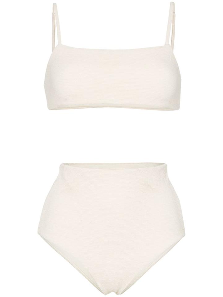 Mara Hoffman Sia Lydia Bandeau High Waisted Bikini Set - Neutrals