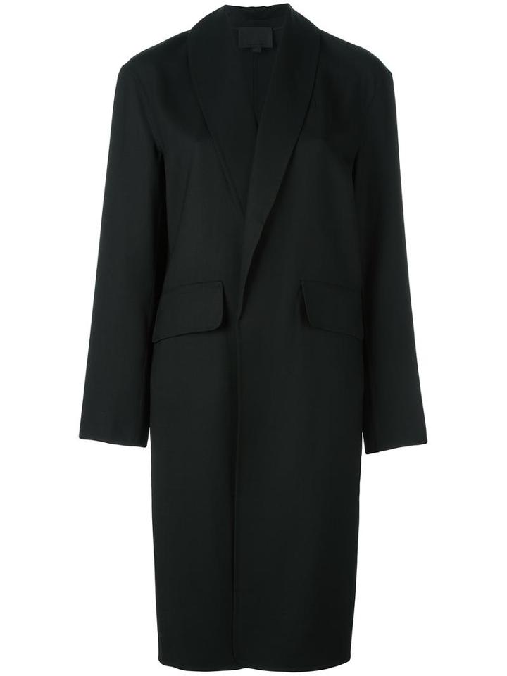 Alexander Wang Shawl Collar Coat, Women's, Size: Small, Black, Spandex/elastane/virgin Wool