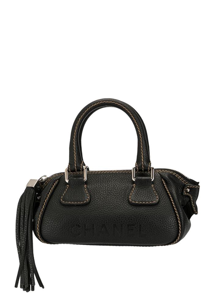Chanel Pre-owned Logo Fringe Hand Bag - Black