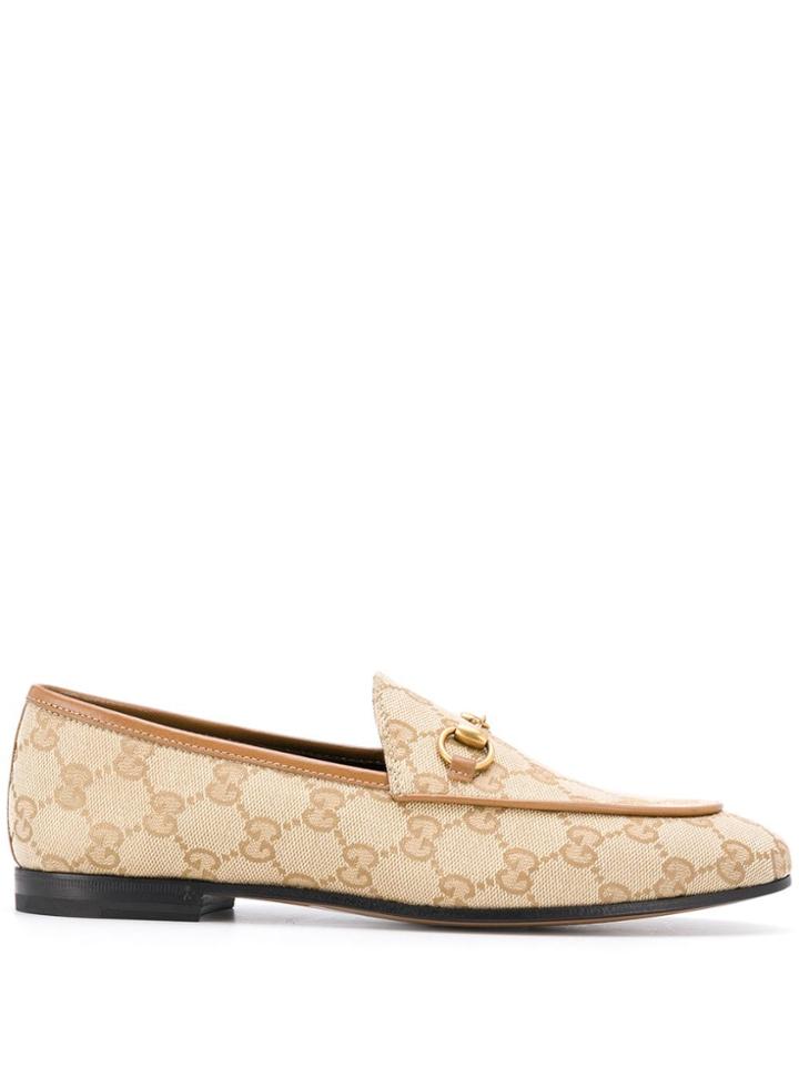 Gucci Jordaan Gg Canvas Loafers - Neutrals