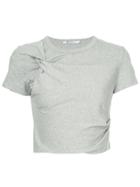 T By Alexander Wang Twist Cropped T-shirt - Grey