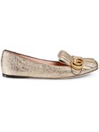 Gucci Metallic Leather Ballet Flat
