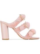 Kalda Pink Shearling Thelma 110 Mules - Pink & Purple