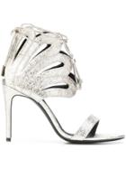 Racine Carree Metallic Ankle Tie Sandals