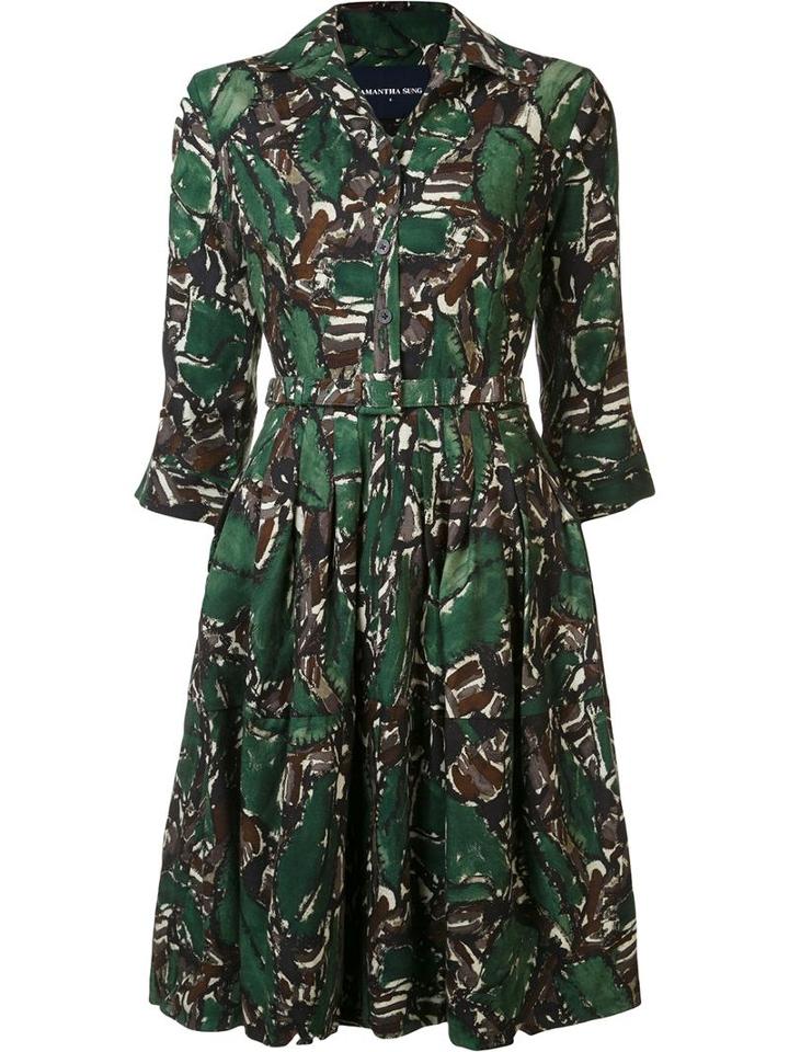 Samantha Sung 'claire' Dress, Women's, Size: 10, Green, Wool/silk