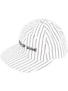 Walk Of Shame Striped Embroidered Logo Cap - White