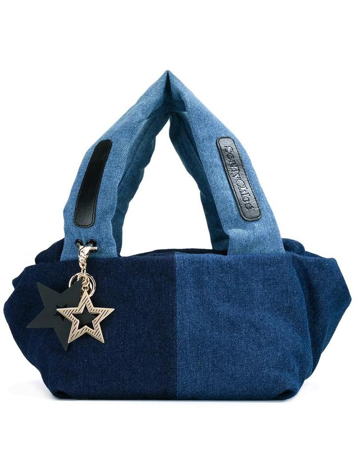 See By Chloé Patchwork Denim Tote, Women's, Blue, Pvc/metallic Fibre/cotton