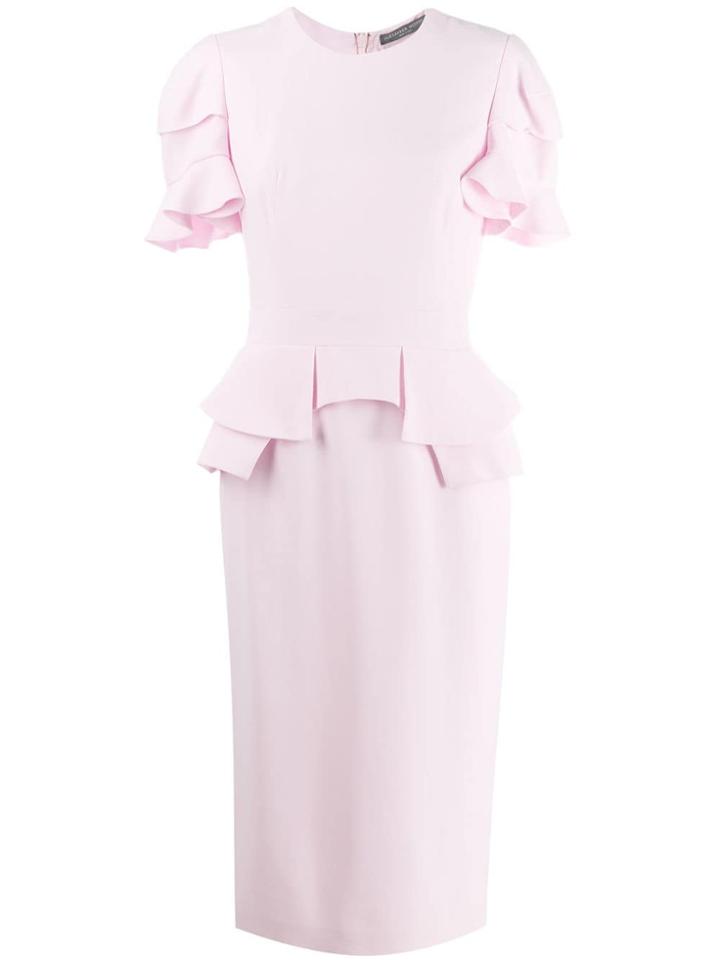 Alexander Mcqueen Ruffle Detail Midi Dress - Pink