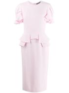 Alexander Mcqueen Ruffle Detail Midi Dress - Pink