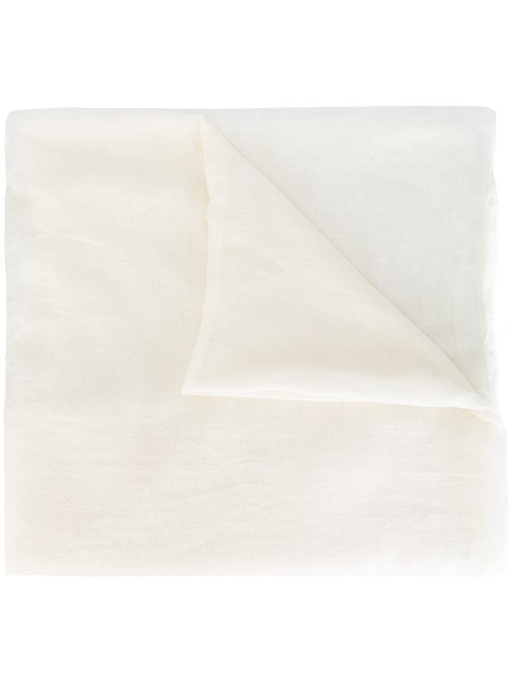Rick Owens Frayed Edge Scarf, Men's, Nude/neutrals, Silk/cashmere