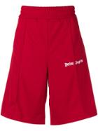 Palm Angels Contrasting Logo Shorts - Red