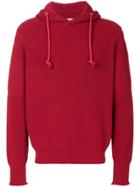 Maison Margiela Knitted Hooded Sweatshirt - Red