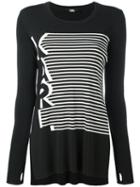 Karl Lagerfeld Striped Top, Women's, Size: Xs, Black, Viscose/polyester