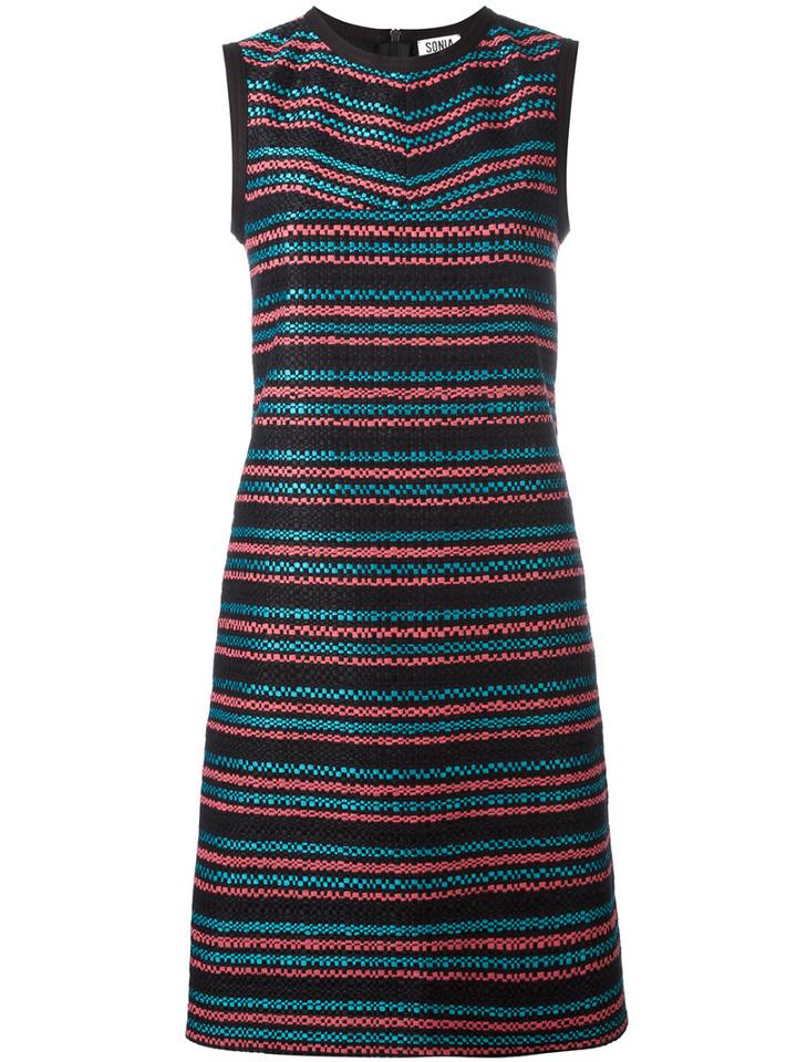 Sonia By Sonia Rykiel Woven Stripe Shift Dress, Women's, Size: 40, Turquoise, Cotton/polyamide/polyester