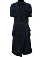 Sacai Lace Pocketed Dress, Women's, Size: 1, Blue, Cupro/cotton