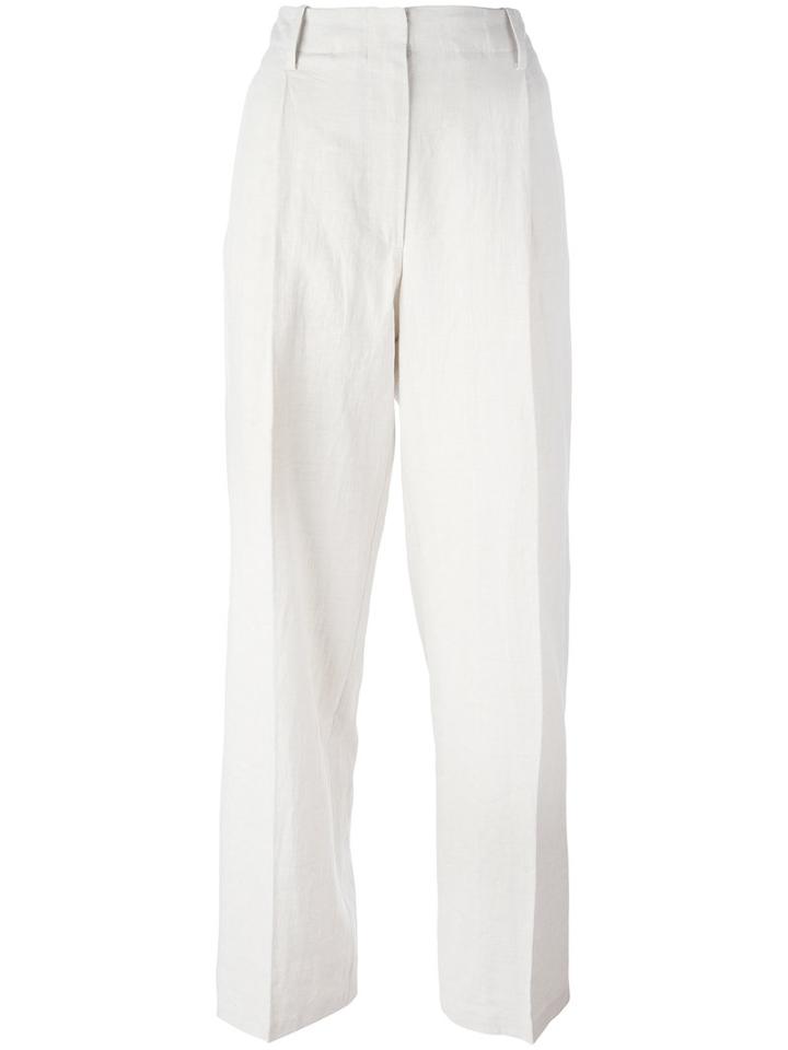 Forte Forte High Waisted Trousers, Size: 0, Nude/neutrals, Cotton/linen/flax