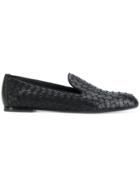 Bottega Veneta Woven Textured Slippers - Black
